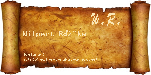 Wilpert Réka névjegykártya
